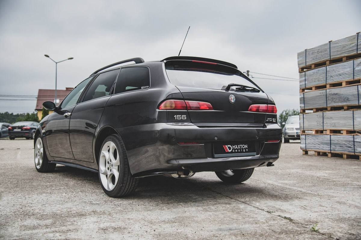 Heck Ansatz Flaps Diffusor passend für Alfa Romeo 156 SW Facelift schwarz Hochglanz – Ansicht 4