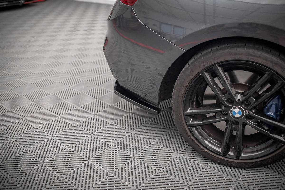 Heck Ansatz Flaps Diffusor passend für BMW 1er F20 Facelift M-power schwarz Hochglanz – Ansicht 4