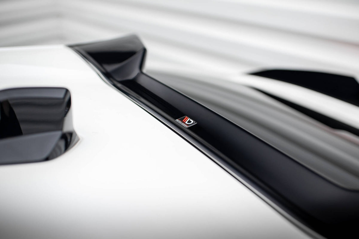 Höher Heckspoiler Lippe 3D Peugeot 408 Mk1 schwarz Hochglanz – Ansicht 1