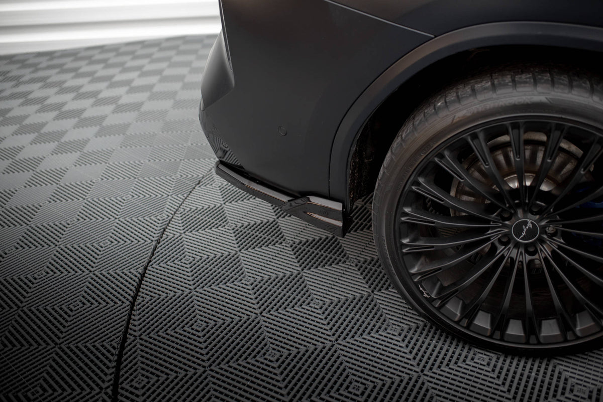 Heck Ansatz Flaps Diffusor passend für BMW X3 M-Paket G01 Facelift schwarz Hochglanz – Ansicht 4