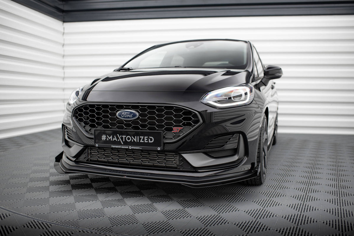 Front Stoßstange Flaps passend für Ford Fiesta ST Mk8 Facelift schwarz Hochglanz – Ansicht 1