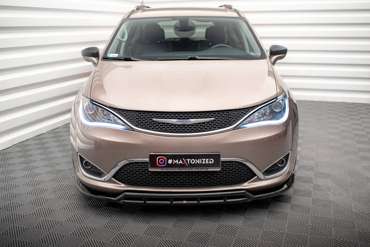 Street+ Spoilerlippe Front Ansatz passend für Chrysler Pacifica Mk2 schwarz Hochglanz – Ansicht 1