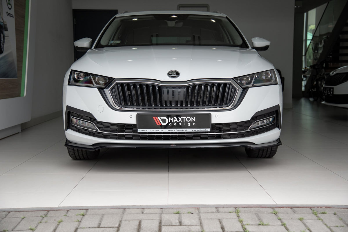 Street+ Spoilerlippe Front Ansatz V.2 passend für Skoda Octavia Mk4 schwarz Hochglanz – Ansicht 6