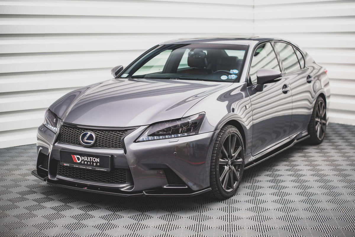 Street+ Spoilerlippe Front Ansatz V.1 passend für Lexus GS F Sport Mk4 (L10) schwarz Hochglanz – Ansicht 3