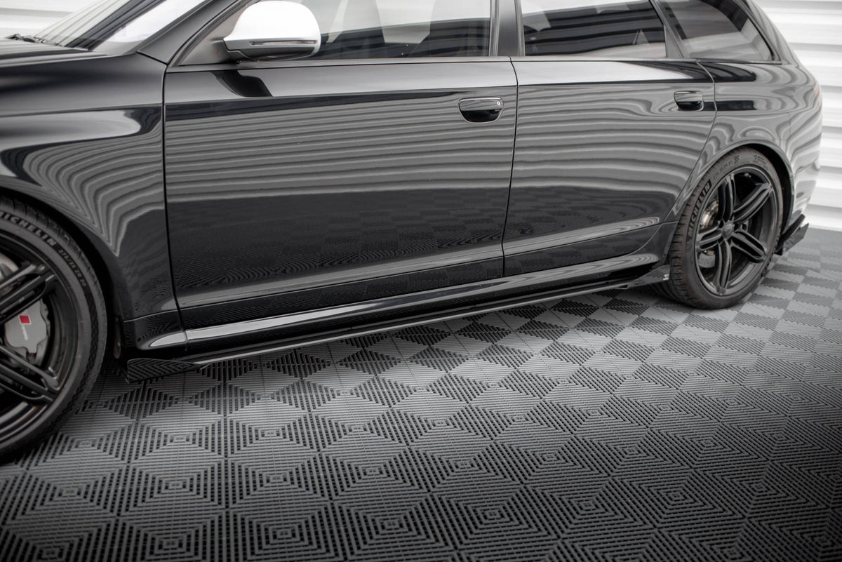 Street Pro Street+ Seitenschweller Leisten + Flaps passend für Audi RS6 Avant C6 schwarz Hochglanz – Ansicht 3
