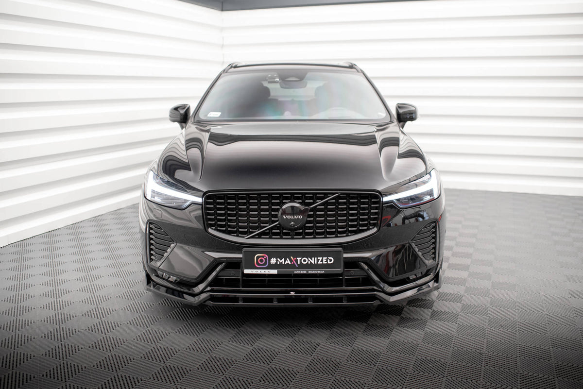 Street+ Spoilerlippe Front Ansatz passend für Volvo XC60 R-Design Mk2 Facelift schwarz Hochglanz – Ansicht 1