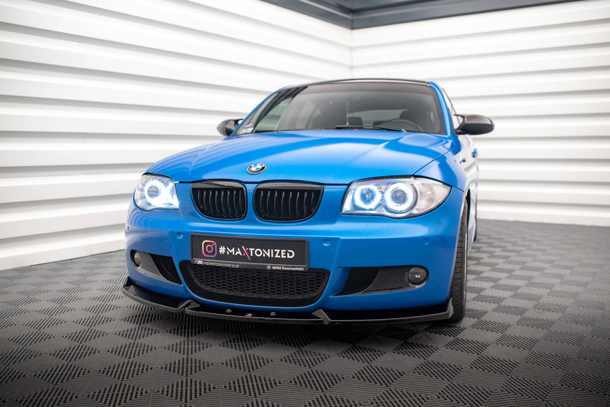 Street+ Spoilerlippe Front Ansatz V.2 passend für BMW 1er M-Paket E87 / E81 Facelift schwarz Hochglanz – Ansicht 4