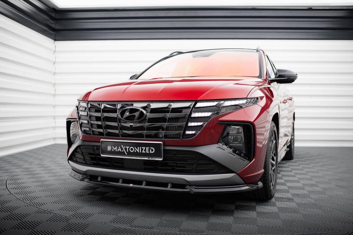 Street+ Spoilerlippe Front Ansatz V.2 passend für Hyundai Tucson N-Line Mk4 schwarz Hochglanz – Ansicht 3