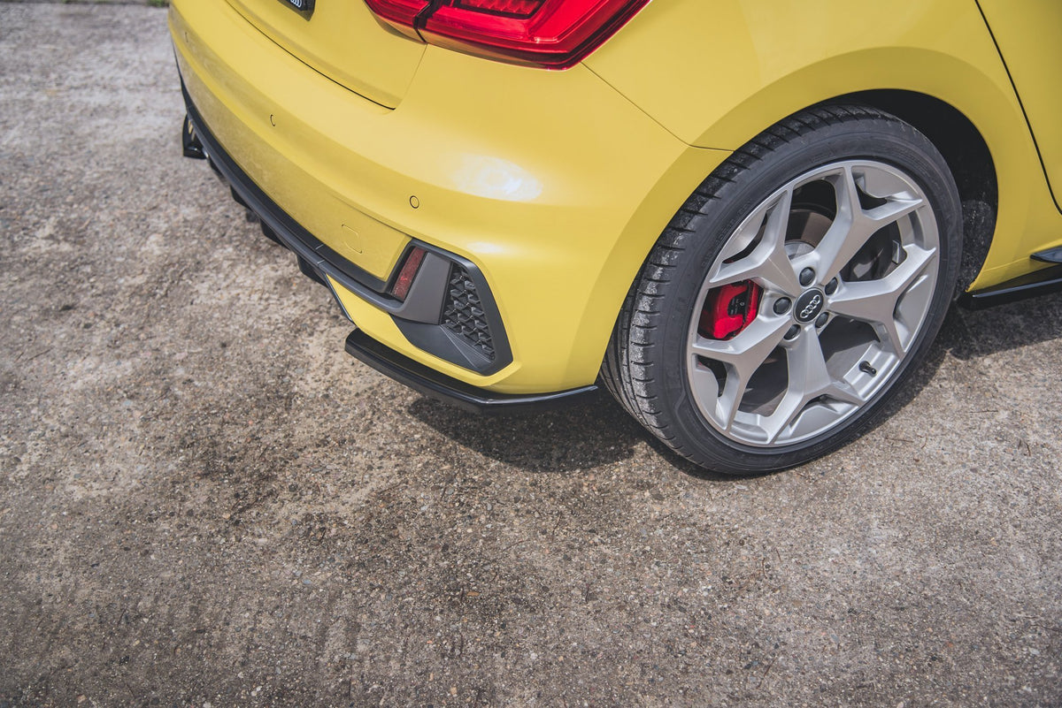 Heck Ansatz Flaps Diffusor passend für Audi A1 S-Line GB schwarz Hochglanz – Ansicht 1
