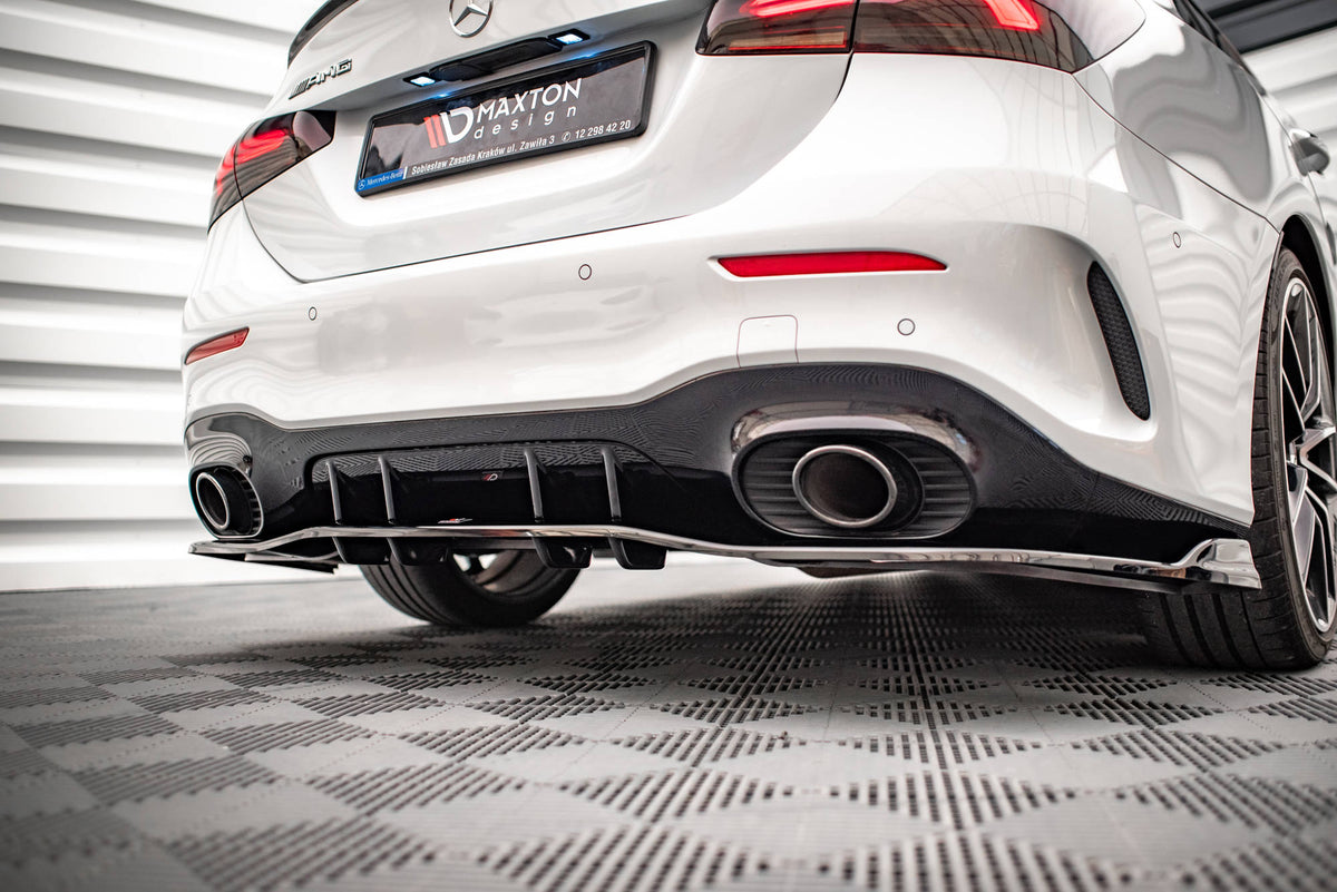 Street+ Mittlerer Diffusor RACE V.2 passend für Mercedes A 35 AMG Limousine V177 schwarz Hochglanz – Ansicht 3