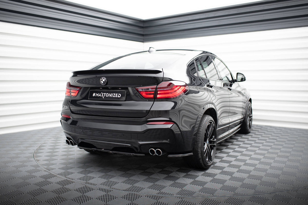 Heck Ansatz Flaps Diffusor passend für BMW X4 M Paket schwarz Hochglanz – Ansicht 3