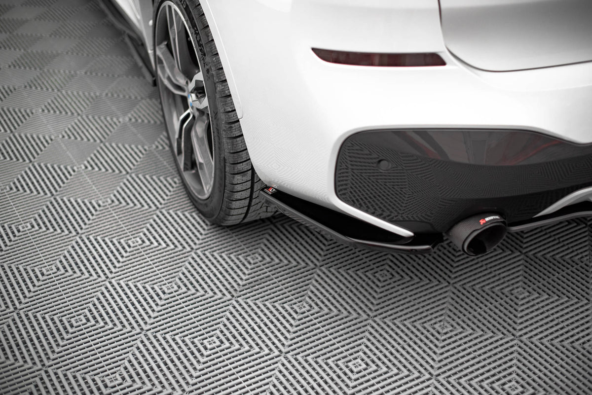 Heck Ansatz Flaps Diffusor passend für BMW X1 M-Paket F48 / F48 Facelift schwarz Hochglanz – Ansicht 1