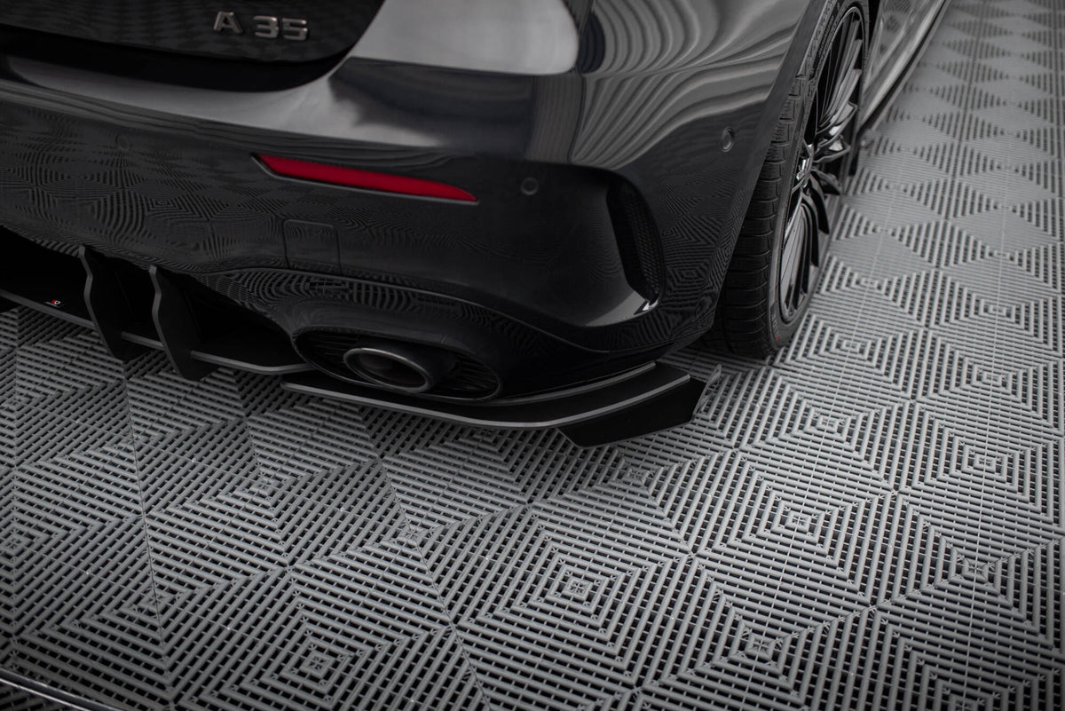 Street Pro Heck Ansatz Flaps Diffusor + Flaps passend für Mercedes-AMG A35 Hatchback W177 schwarz Hochglanz – Ansicht 1