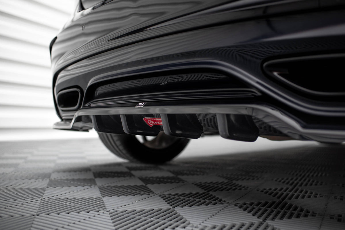 Street+ Mittlerer Diffusor RACE passend für Mercedes-Benz A AMG-Line W176 Facelift schwarz Hochglanz – Ansicht 1