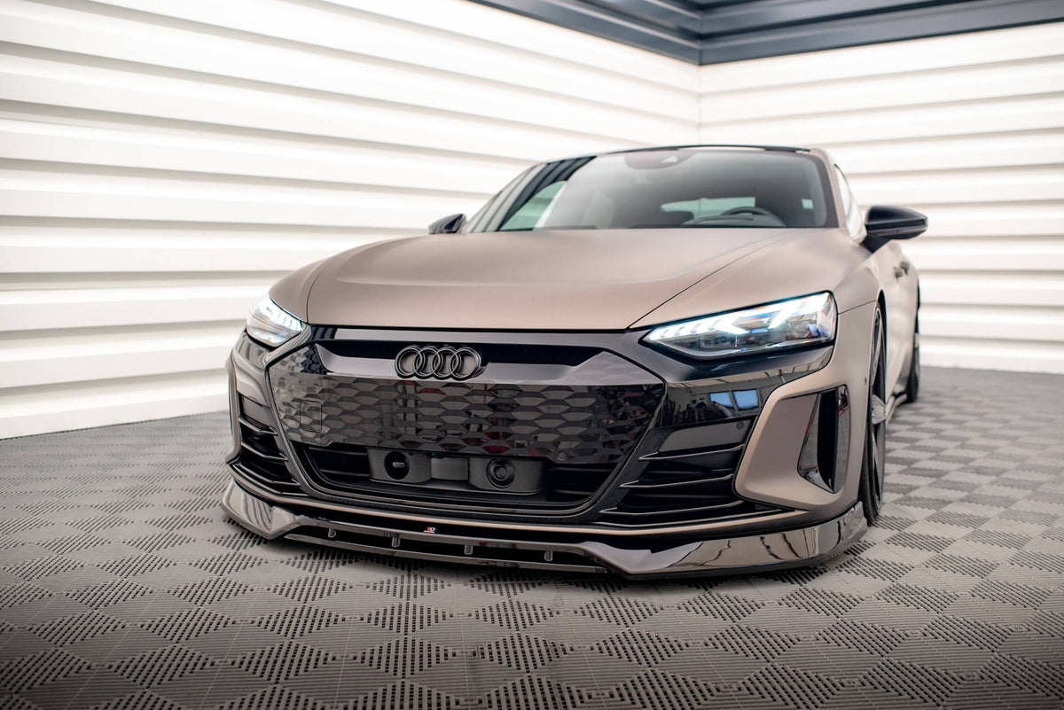 Street+ Spoilerlippe Front Ansatz V.3 passend für Audi e-Tron GT / RS GT Mk1 schwarz Hochglanz – Ansicht 4