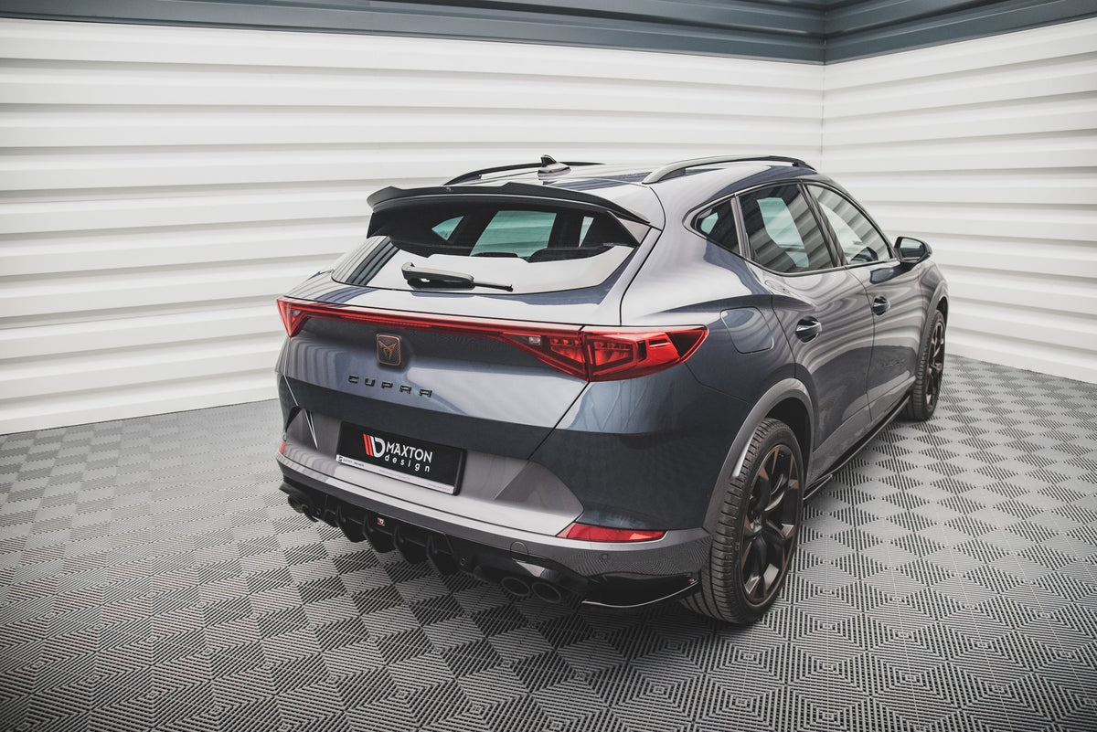 Heck Ansatz Flaps Diffusor V.1 passend für Cupra Formentor VZ Mk1 / Mk1 Facelift schwarz Hochglanz – Ansicht 1