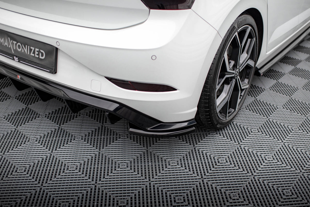 Heck Ansatz Flaps Diffusor passend für VW Polo GTI Mk6 Facelift schwarz Hochglanz – Ansicht 1