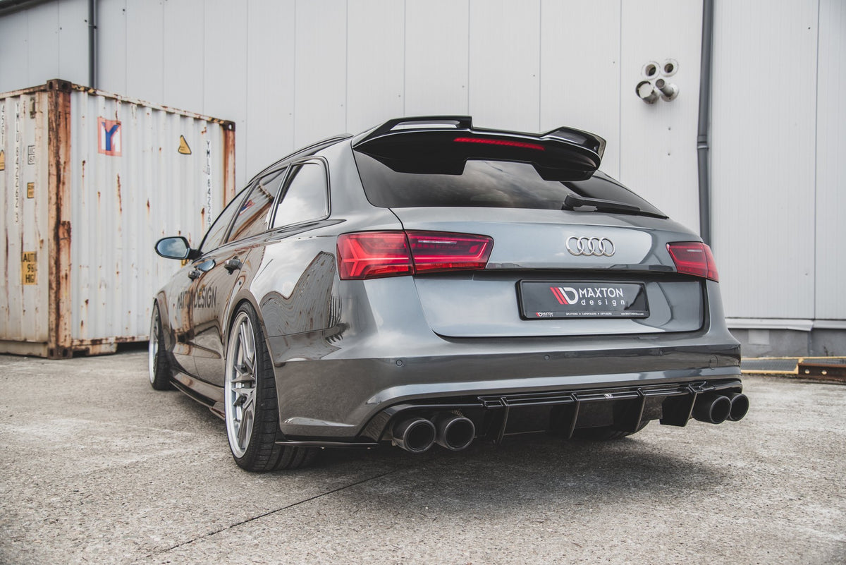 Diffusor Heck Ansatz V.1 passend für Audi S6 C7 Facelift schwarz Hochglanz – Ansicht 1