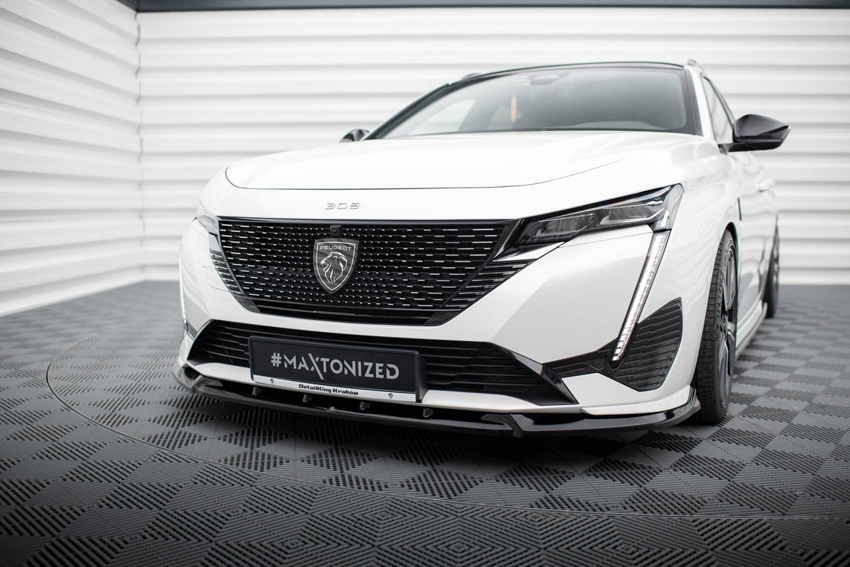 Street+ Spoilerlippe Front Ansatz passend für Peugeot 308 GT Mk3 schwarz Hochglanz – Ansicht 4