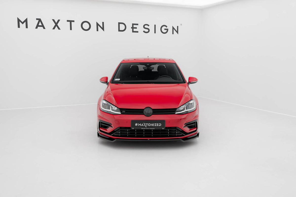 Street+ Spoilerlippe Front Ansatz V.2 passend für VW Golf R / R-Line Mk7 Facelift schwarz Hochglanz – Ansicht 1
