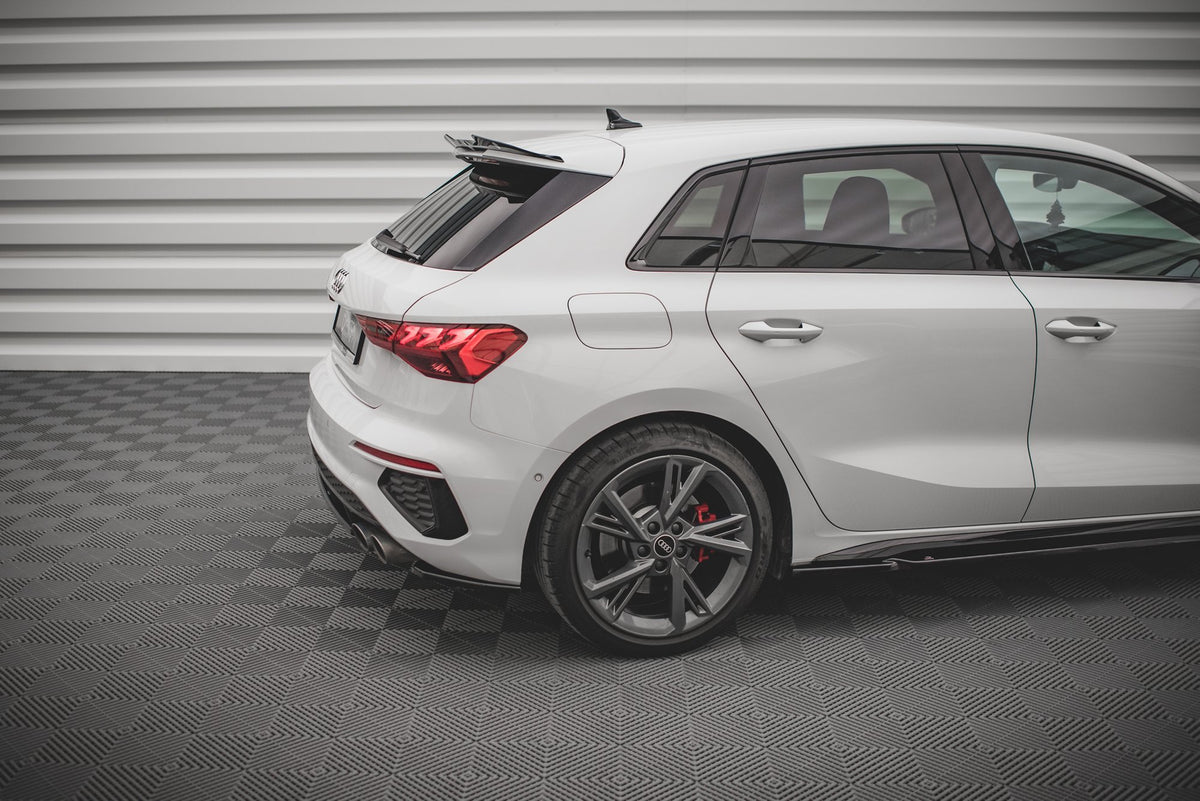 Heck Ansatz Flaps Diffusor V.1 passend für Audi S3 Sportback 8Y schwarz Hochglanz – Ansicht 4