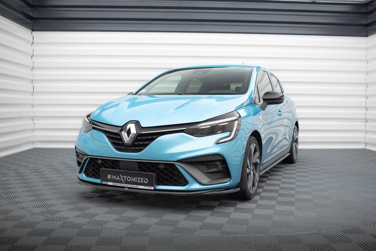 Street+ Spoilerlippe Front Ansatz V.2 passend für Renault Clio R.S. Line Mk5 schwarz Hochglanz – Ansicht 3