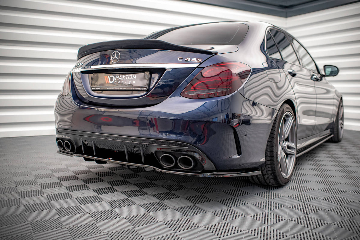 Street+ Mittlerer Diffusor RACE passend für Mercedes-AMG C 43 Limousine  W205 Facelift schwarz Hochglanz – Ansicht 3