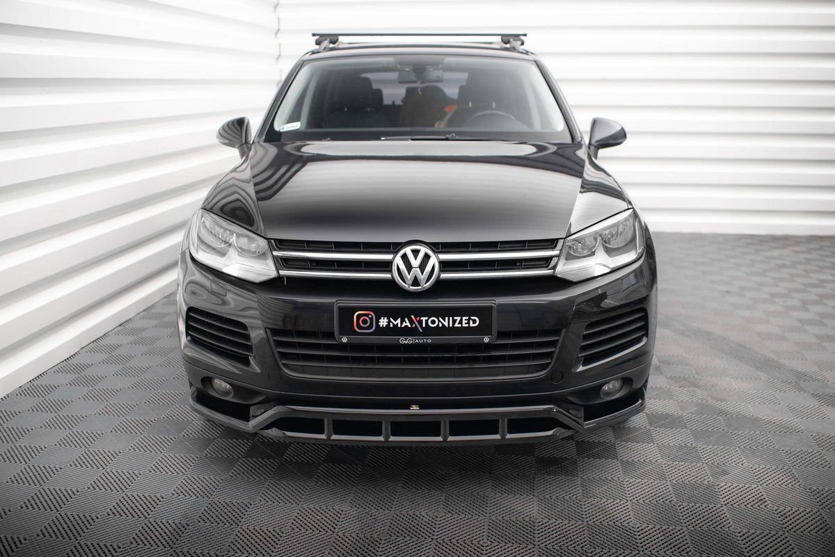 Street+ Spoilerlippe Front Ansatz passend für VW Touareg Mk2 schwarz Hochglanz – Ansicht 1
