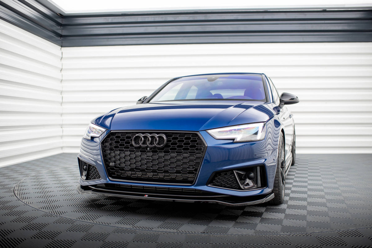 Street+ Spoilerlippe Front Ansatz V.2 passend für Audi A4 Competition B9  schwarz Hochglanz – Ansicht 4