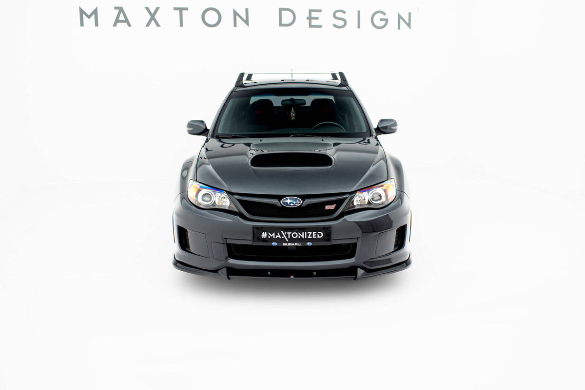 Street+ Spoilerlippe Front Ansatz V.2 passend für Subaru Impreza WRX STI Mk3 Facelift schwarz Hochglanz – Ansicht 1