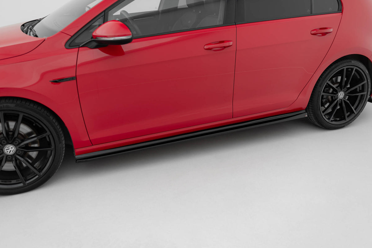 Street+ Seitenschweller Leisten passend für V.4 VW Golf R / R-Line Mk7 Facelift schwarz Hochglanz – Ansicht 3