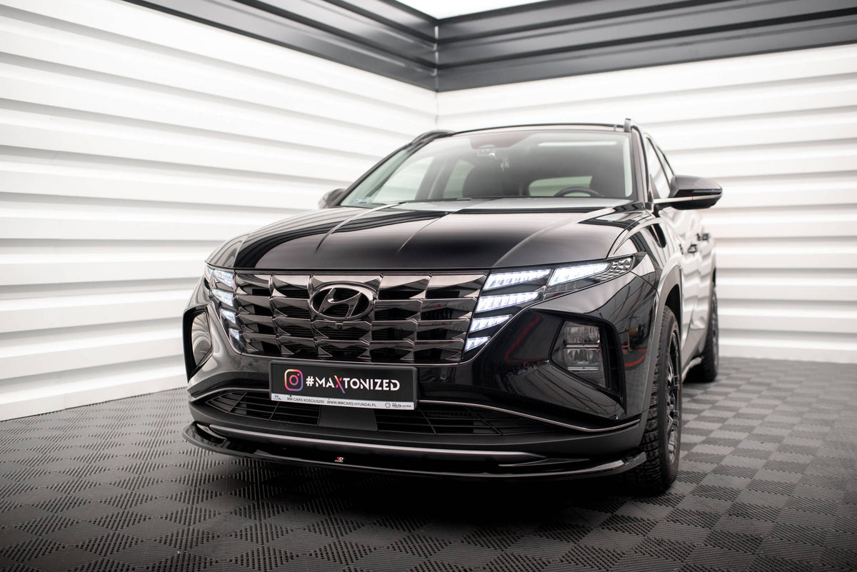 Street+ Spoilerlippe Front Ansatz V.1 passend für Hyundai Tucson Mk4 schwarz Hochglanz – Ansicht 4