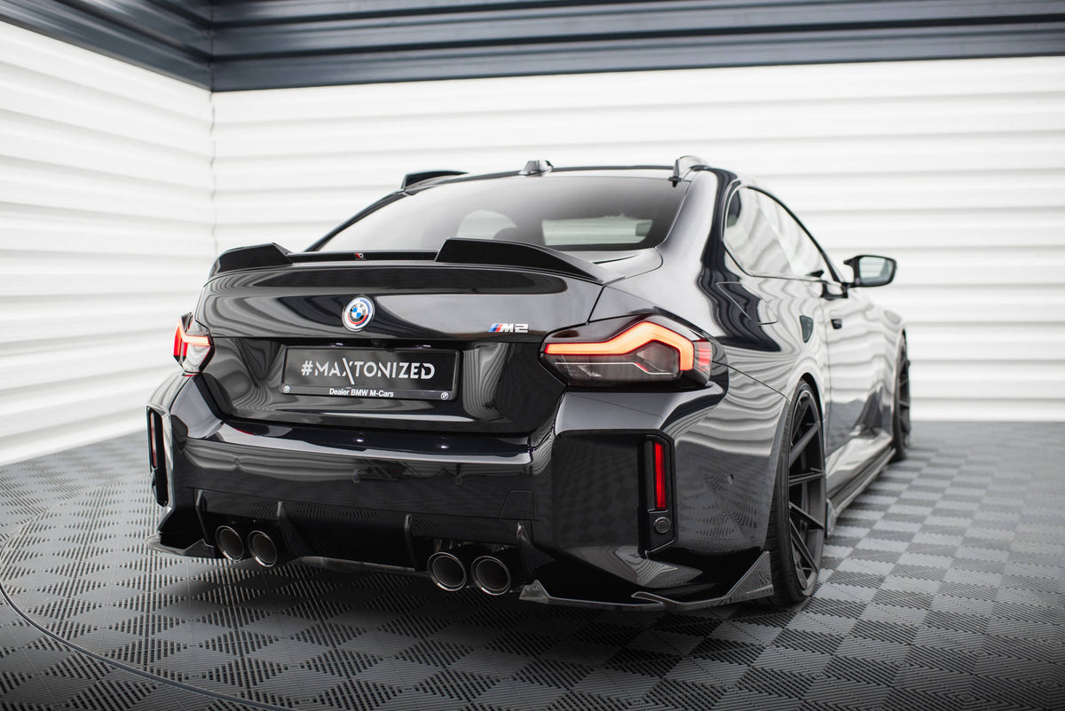 Heck Ansatz Flaps Diffusor V.2 passend für BMW M2 G87 schwarz Hochglanz – Ansicht 1