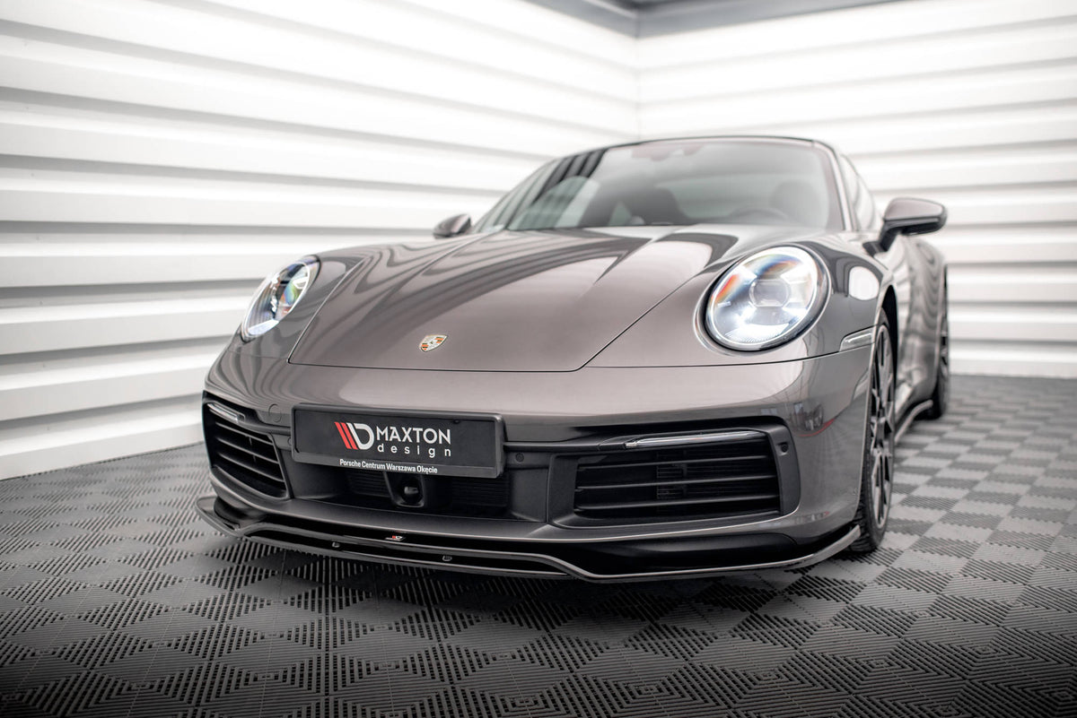 Street+ Spoilerlippe Front Ansatz passend für Porsche 911 Carrera 4S 992 schwarz Hochglanz – Ansicht 1