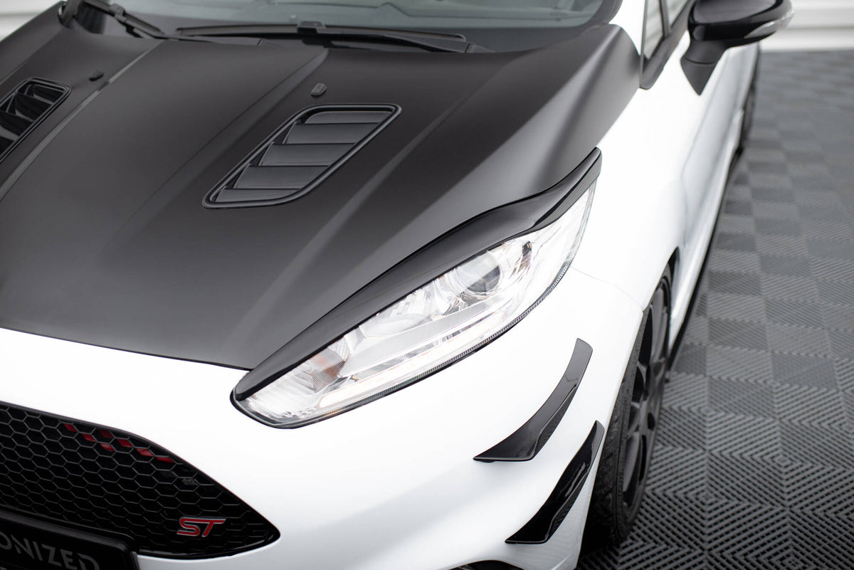 Scheinwerfer Blenden Böser Blick V.1 passend für Ford Fiesta ST / ST-Line / Standard Mk7 FL schwarz Hochglanz – Ansicht 4