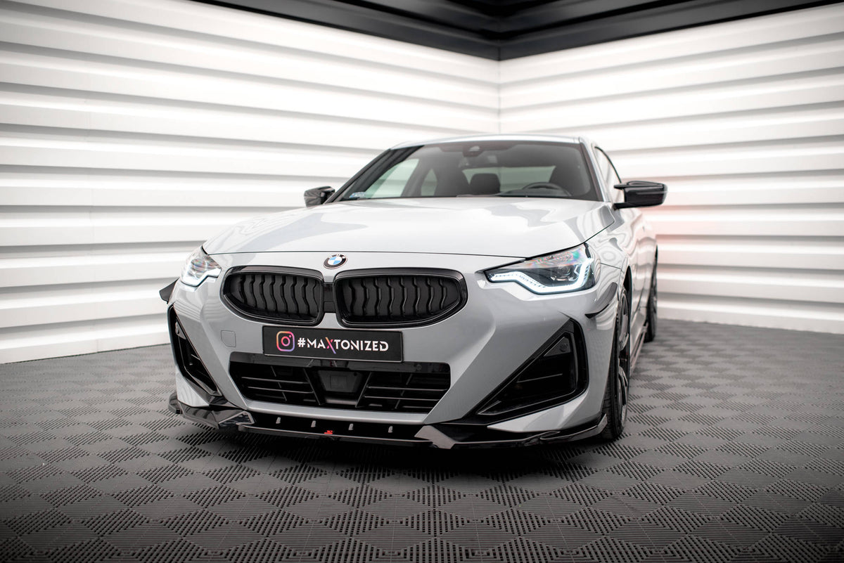 Street+ Spoilerlippe Front Ansatz V.2 passend für BMW 2 Coupe M-Paket / M240i G42 schwarz Hochglanz – Ansicht 4