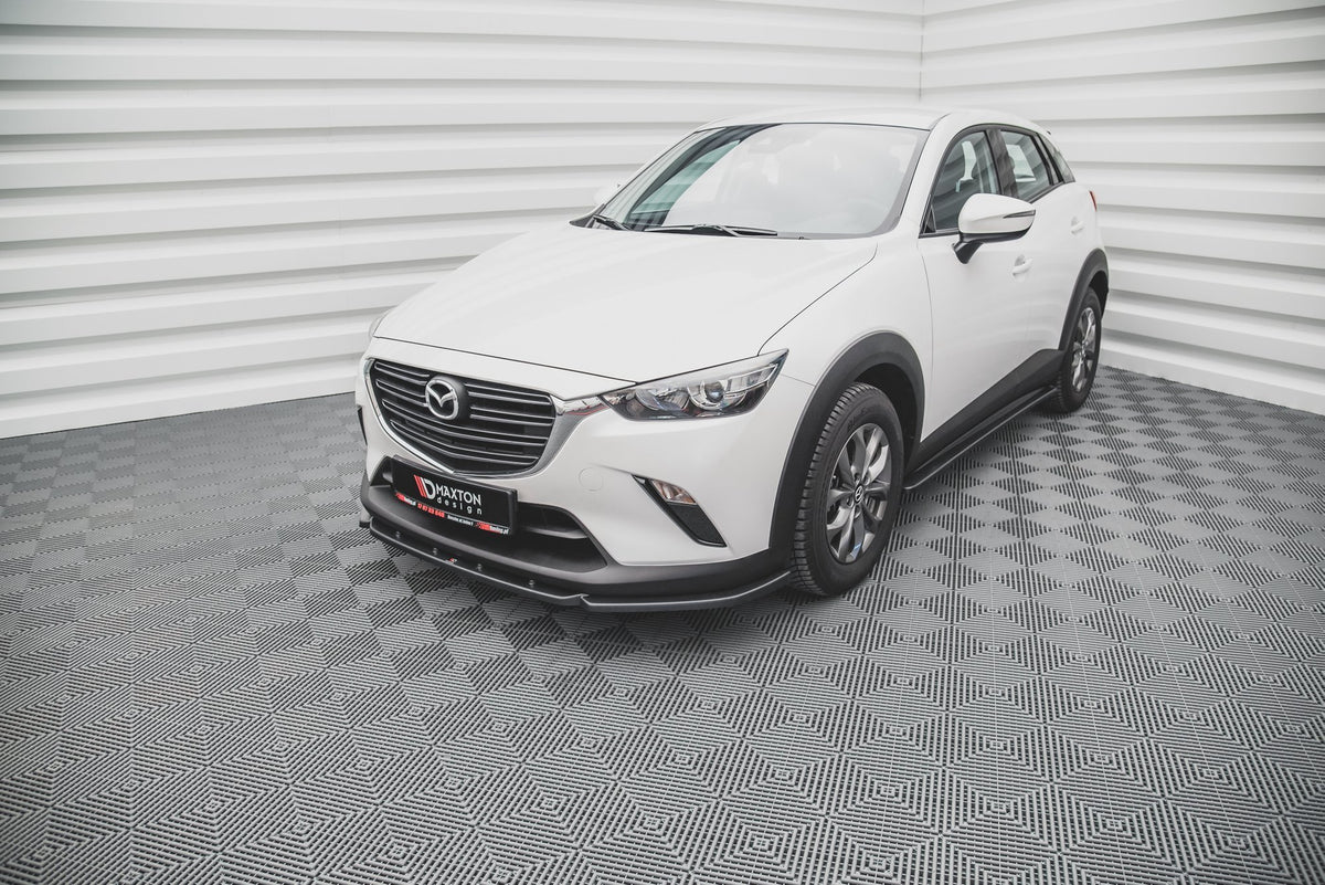 Street+ Spoilerlippe Front Ansatz V.2 passend für Mazda CX-3 schwarz Hochglanz – Ansicht 1