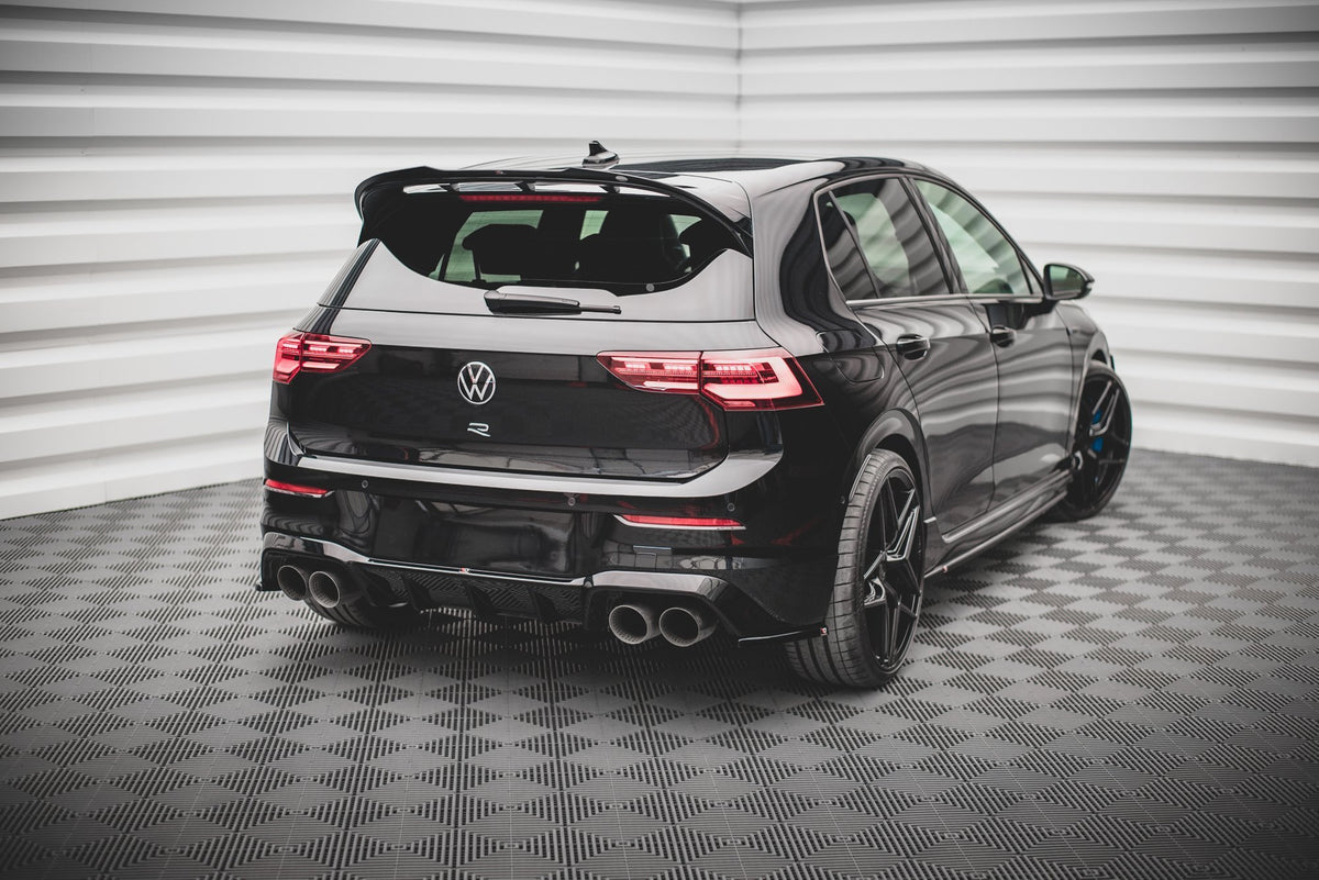 Heck Ansatz Flaps Diffusor V.3 passend für VW Golf R Hatchback Mk8 Facelift schwarz Hochglanz – Ansicht 1