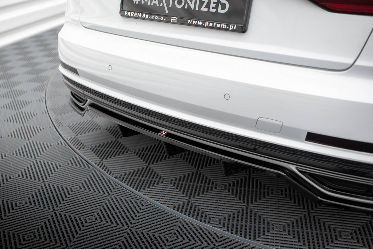 Street+ Mittlerer Diffusor RACE passend für Audi A8 S-Line D5 schwarz Hochglanz – Ansicht 3