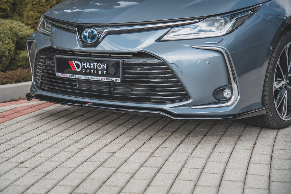 Street+ Spoilerlippe Front Ansatz passend für Toyota Corolla XII Limousine  schwarz Hochglanz – Ansicht 3