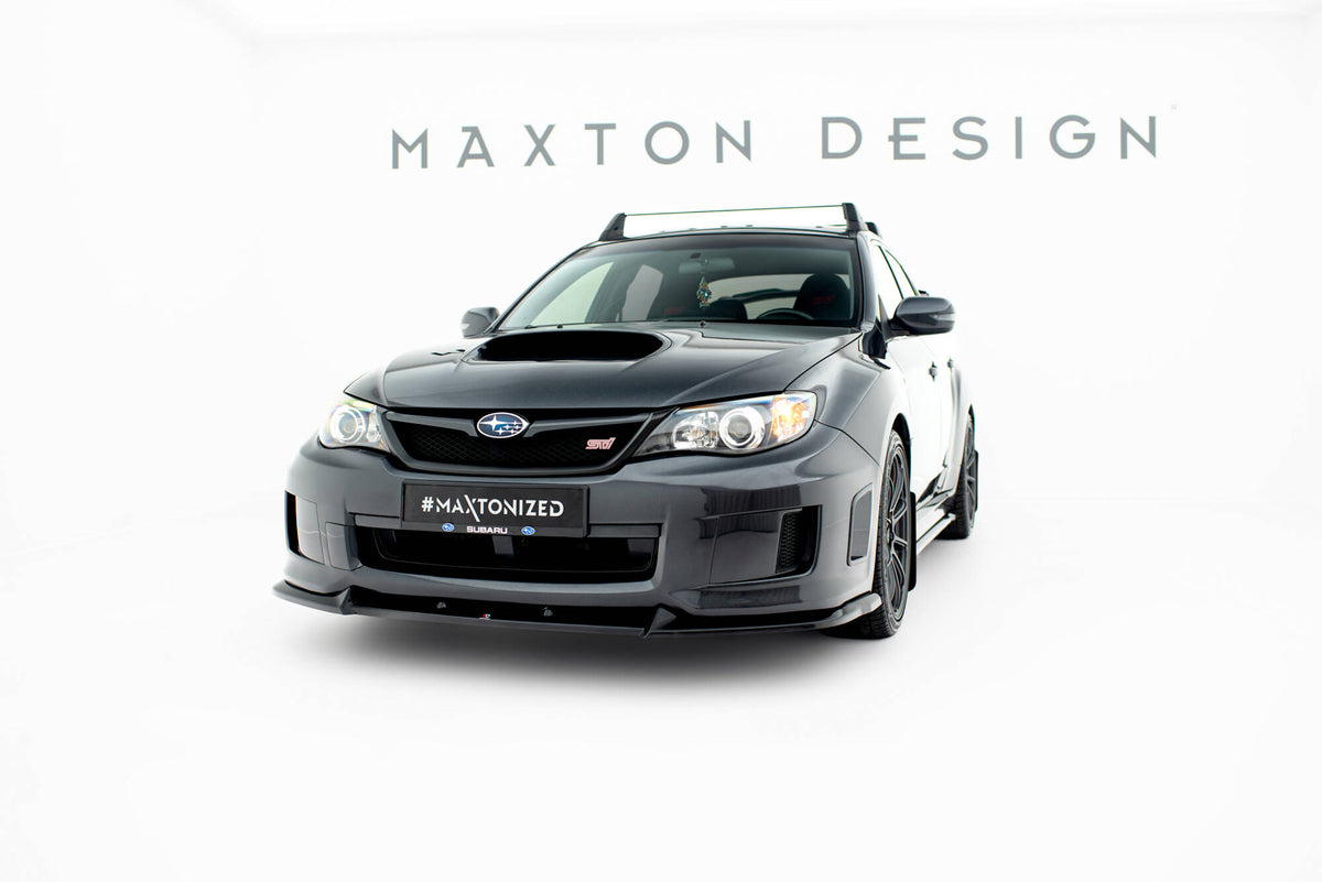 Street+ Spoilerlippe Front Ansatz V.2 passend für Subaru Impreza WRX STI Mk3 Facelift schwarz Hochglanz – Ansicht 3