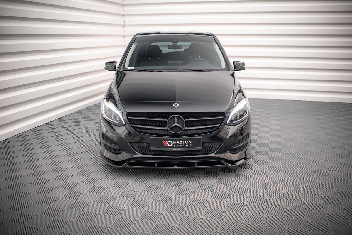 Street+ Spoilerlippe Front Ansatz passend für Mercedes-Benz B W246 Facelift schwarz Hochglanz – Ansicht 1