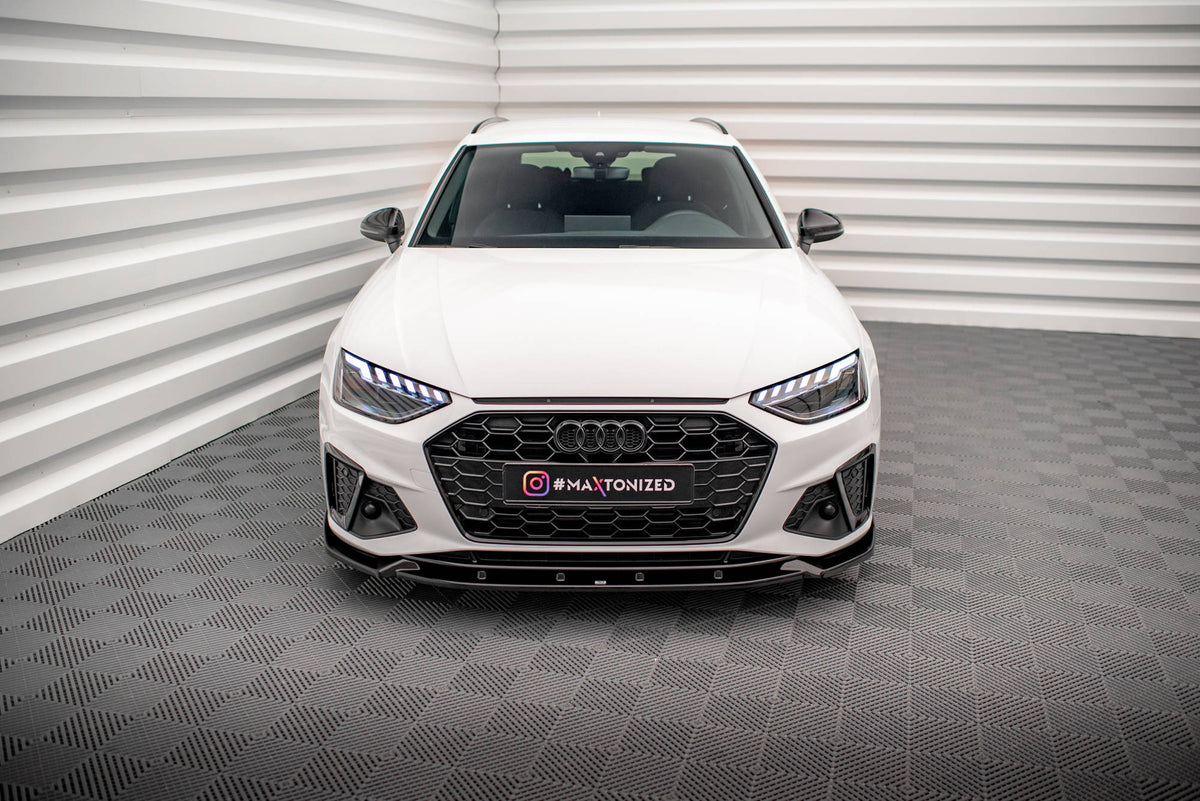Street+ Spoilerlippe Front Ansatz V.1 passend für Audi A4 S-Line / S4 B9 Facelift schwarz Hochglanz – Ansicht 3