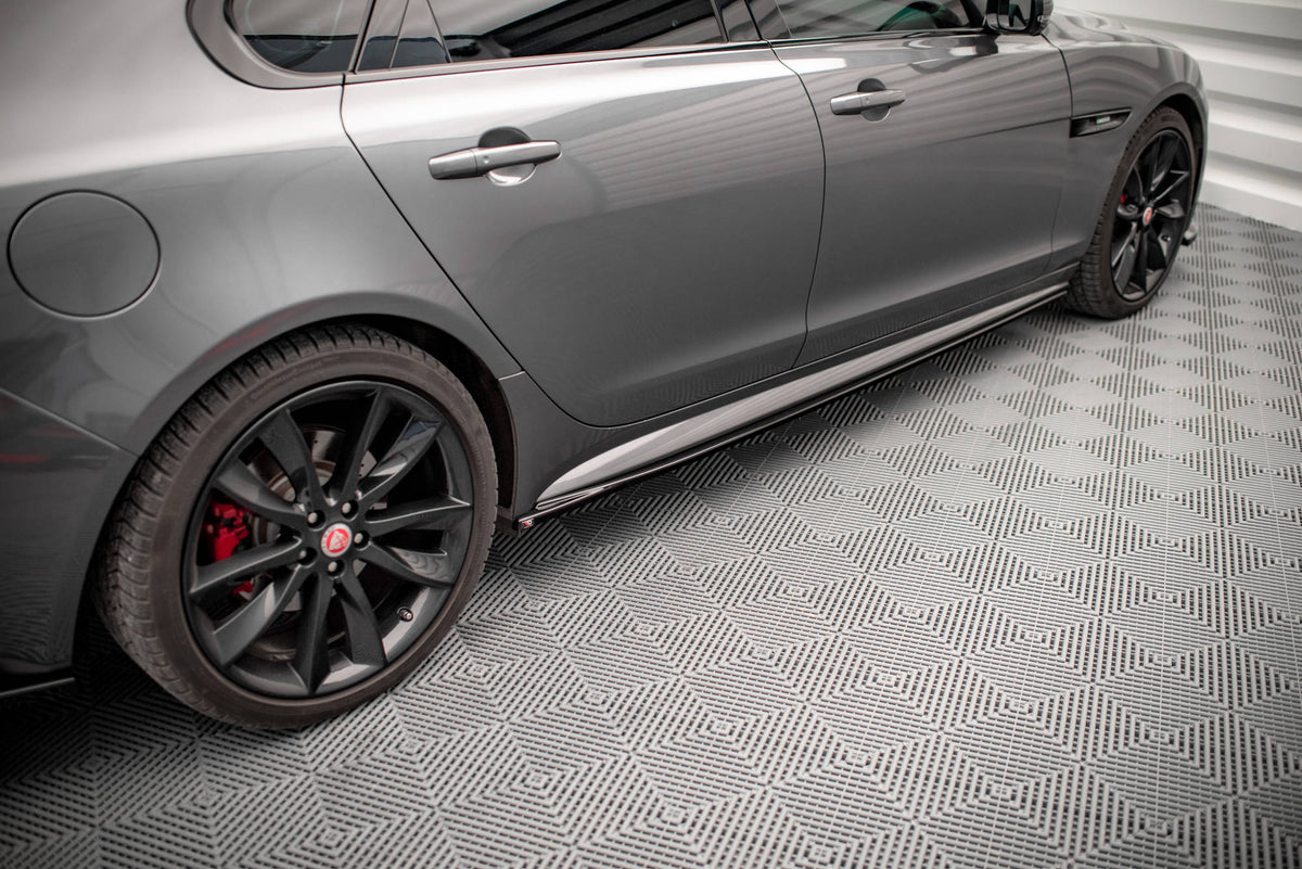 Street+ Seitenschweller Leisten passend für Jaguar XF R-Sport X260 schwarz Hochglanz – Ansicht 1