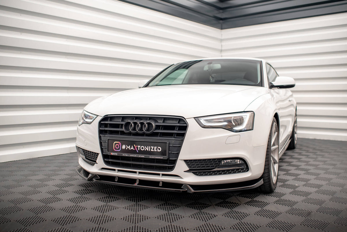 Street+ Spoilerlippe Front Ansatz V.1 passend für Audi A5 Coupe / Sportback 8T Facelift schwarz Hochglanz – Ansicht 4