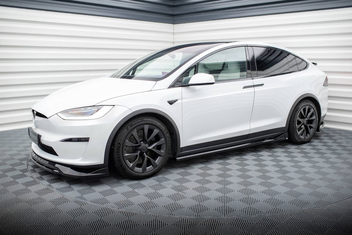 Street+ Seitenschweller Leisten passend für Tesla Model X Mk1 Facelift schwarz Hochglanz – Ansicht 1