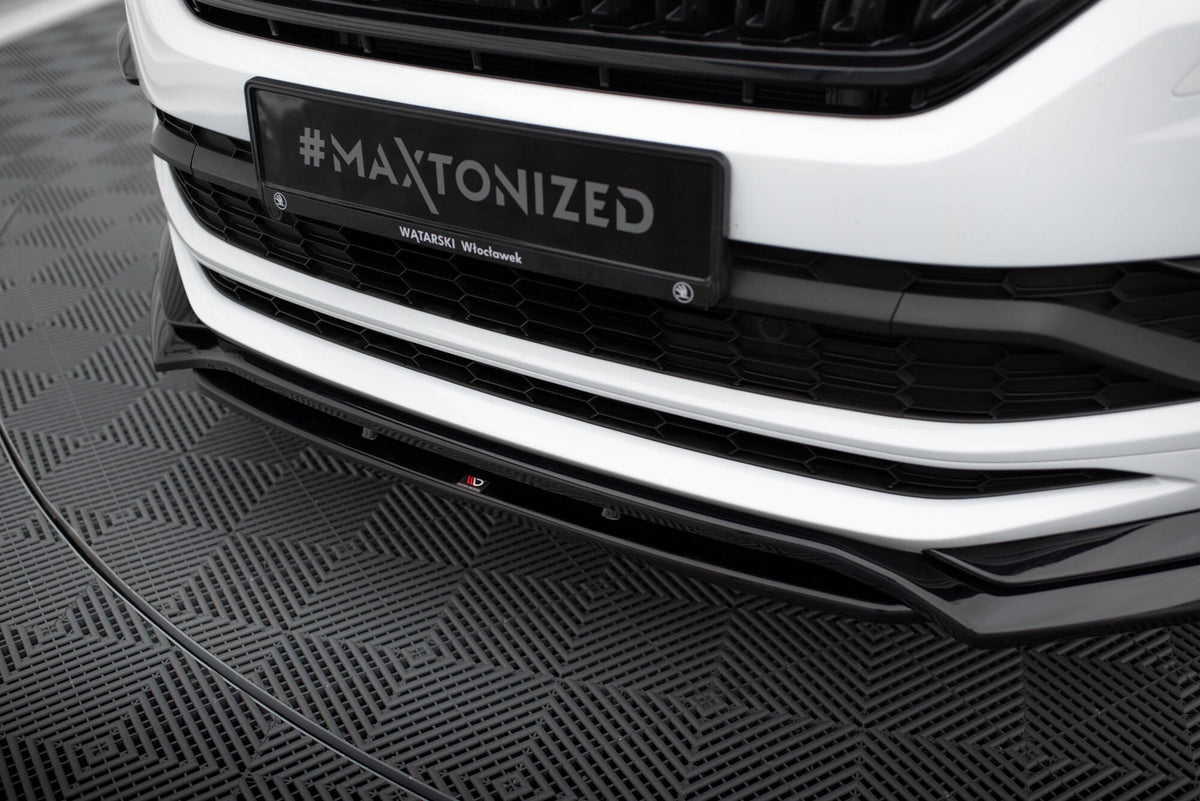 Street+ Spoilerlippe Front Ansatz passend für Skoda Kodiaq Mk1 Sportline/RS schwarz Hochglanz – Ansicht 4