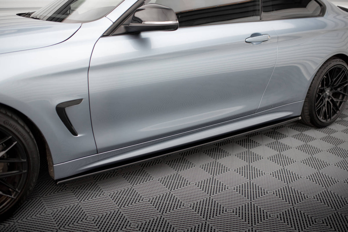 Street+ Seitenschweller Leisten passend für BMW 4er Coupe / Gran Coupe / Cabrio M-Paket F32 / F36 / F33 schwarz Hochglanz – Ansicht 4
