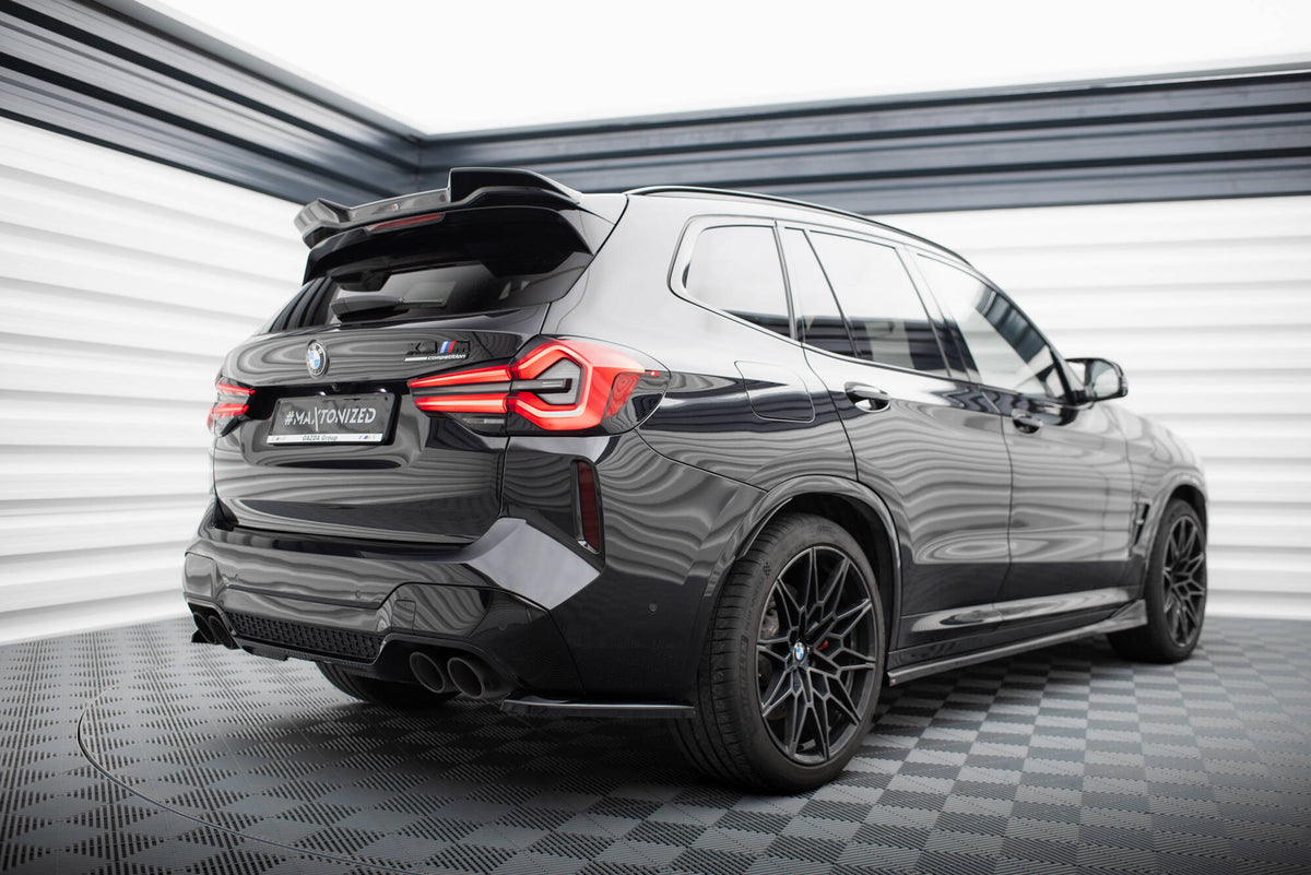 Heck Ansatz Flaps Diffusor V.1 passend für BMW X3 M F97 / F97 Facelift schwarz Hochglanz – Ansicht 4