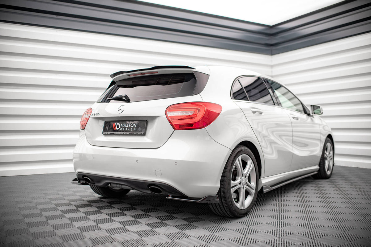 Heck Ansatz Flaps Diffusor V.1 passend für Mercedes-Benz A W176 schwarz Hochglanz – Ansicht 4